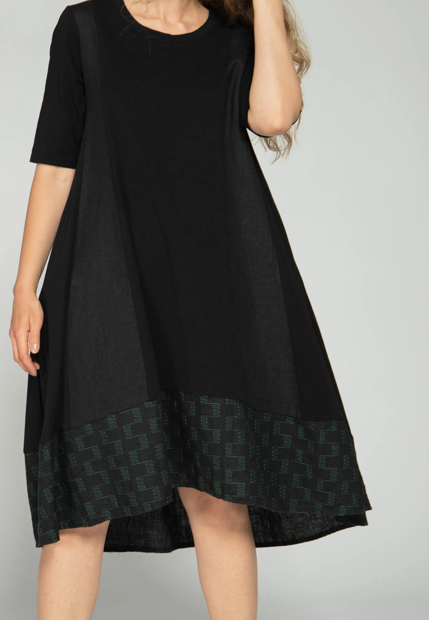Green Stitch Midi Dress