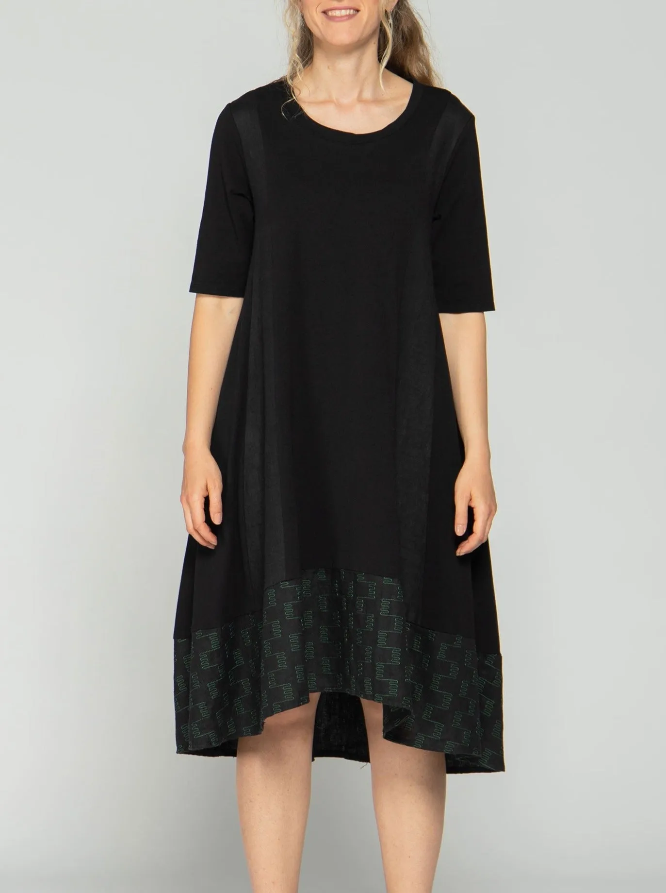 Green Stitch Midi Dress