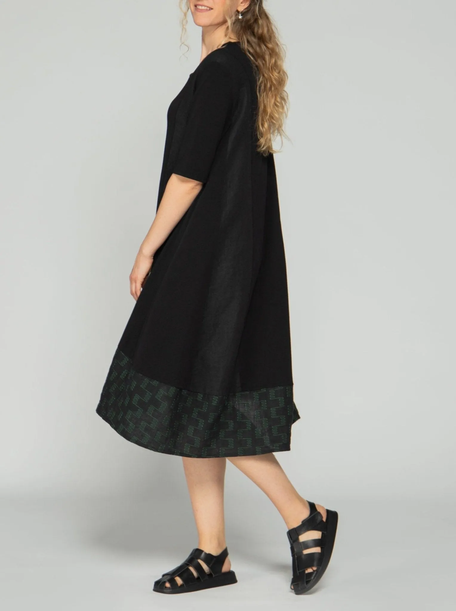 Green Stitch Midi Dress