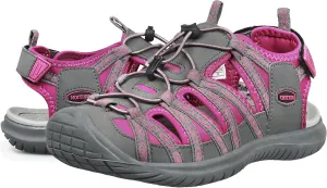 GRITION Hiking Sandals Women Closed Toe, Waterproof Lightweight Adjustable Hiking Athletic Sandals, Breathable For Beach Summer Adventure Comfortable Outdoor Sport