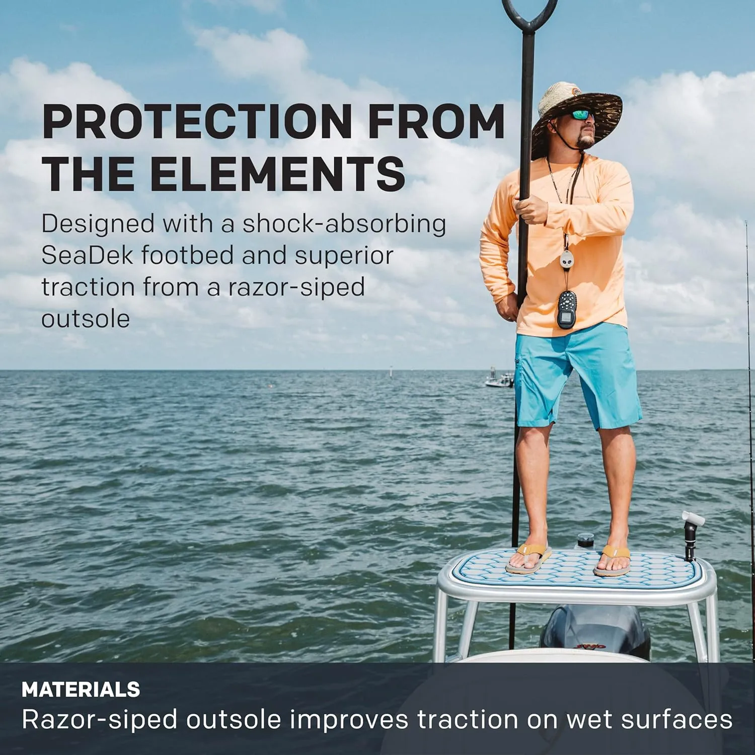 Grundens Species Sandal - Water Friendly Shoe & Wet Grip Sole, Ultra Cushioned Flip Flop, Gamefish Species Inspired
