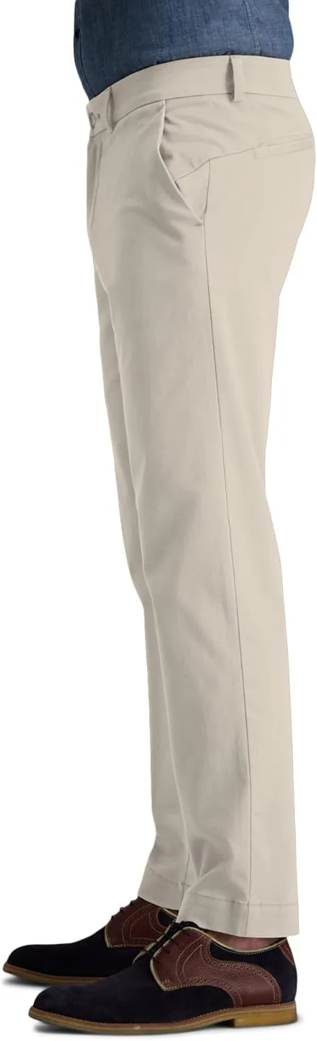 Haggar Men's Life Khaki Comfort Flat Front Straight Fit Chino Pant