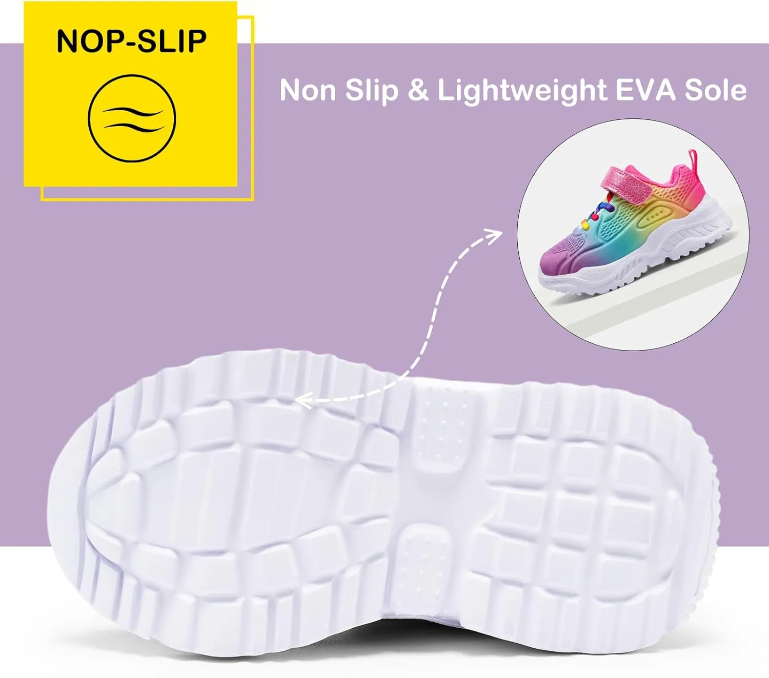 Harvest Land Toddler Glitter Tennis Shoes Slip On Boys Girls Sneakers Casual Running Shoes Woven Breathable with Soft Soled Sports Hook-Loop Outdoor Shoes