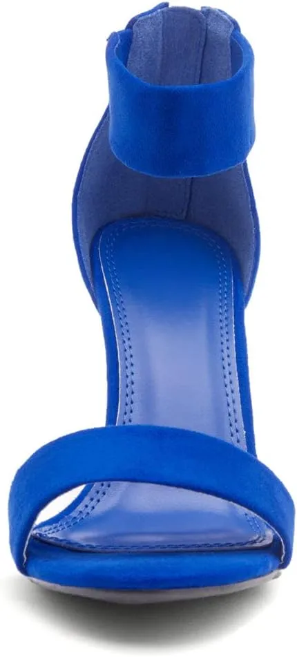Herstyle RROSE Women's Chunky Low Heels Open Toe Ankle Strap Heeled Sandals with Back Zipper Dressy Pumps Shoes for Wedding Prom Party Office