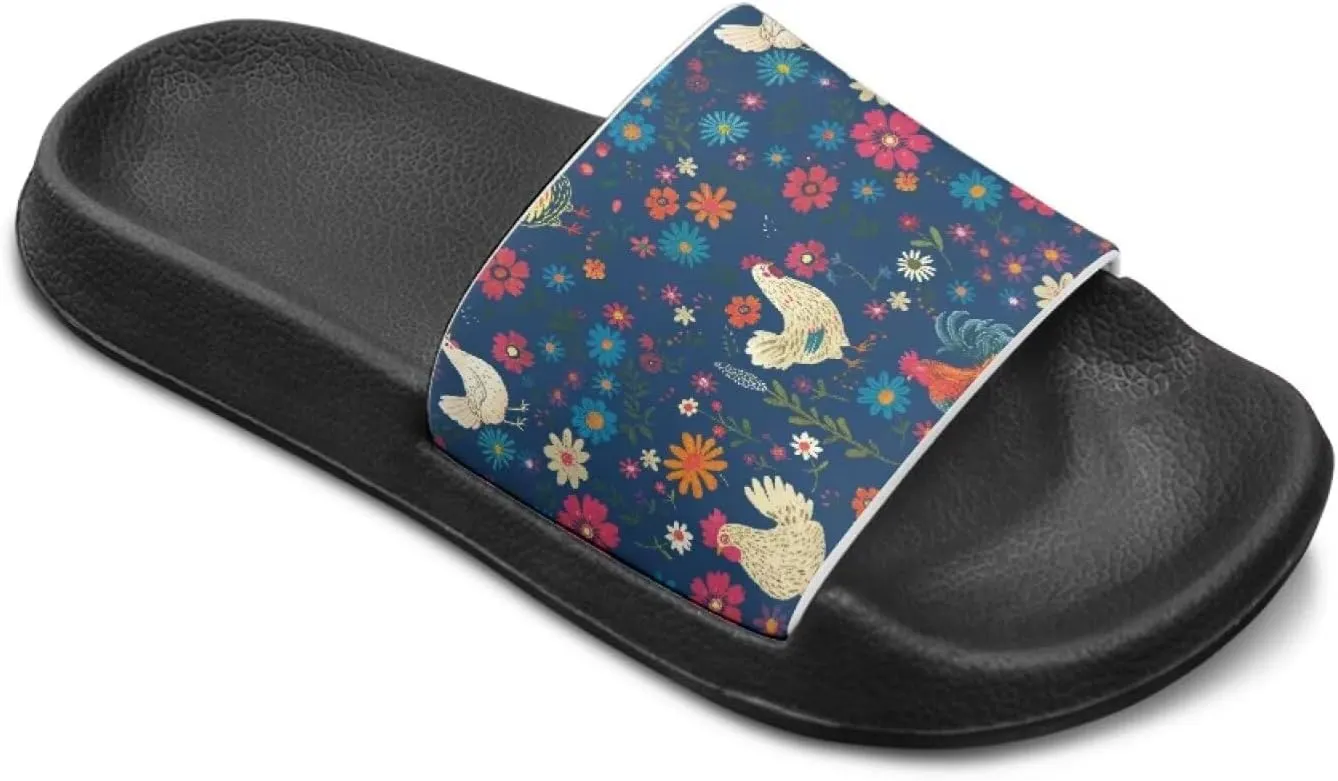 Howilath Chicken & Butterfly Slide Sandal for Kids Anti-Skid Beach Slippers Open Toe Quick Drying Sandal for Girls and Boys