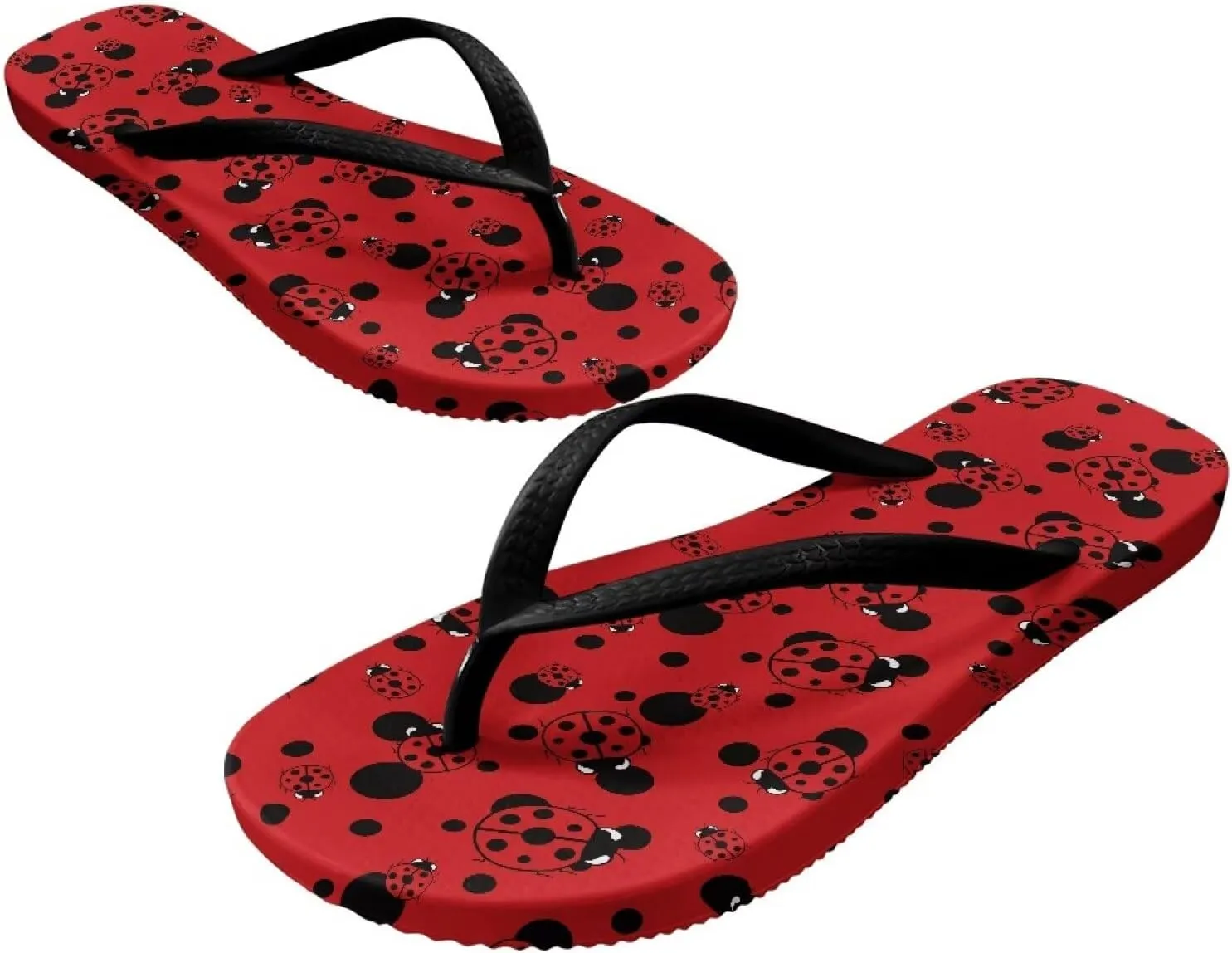 Howilath Fruit Pattern Non-Slip Flip Flops for Women Beach Flat Thong Sandals Rubber Single Band Slippers for Summer Pools