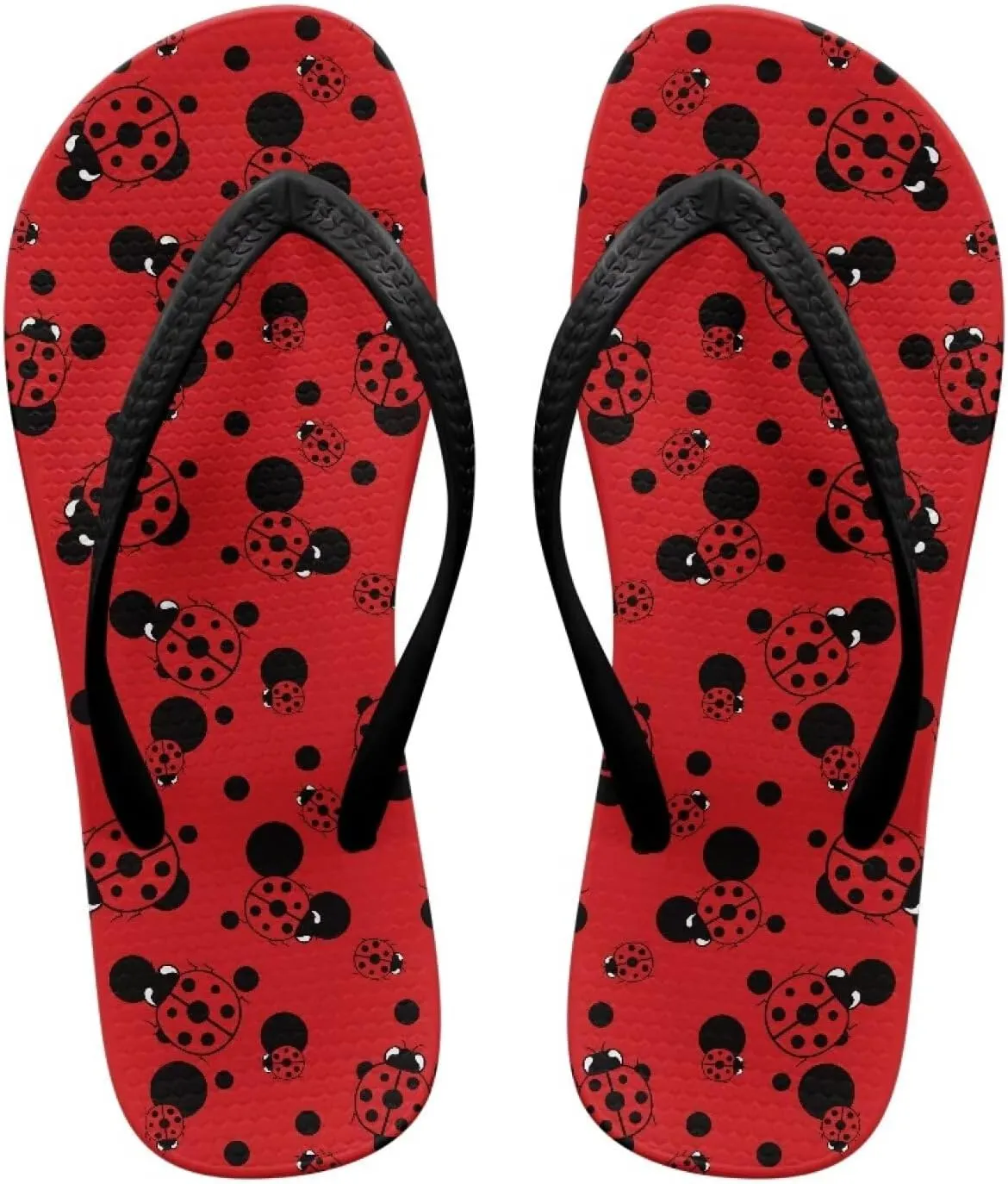 Howilath Fruit Pattern Non-Slip Flip Flops for Women Beach Flat Thong Sandals Rubber Single Band Slippers for Summer Pools