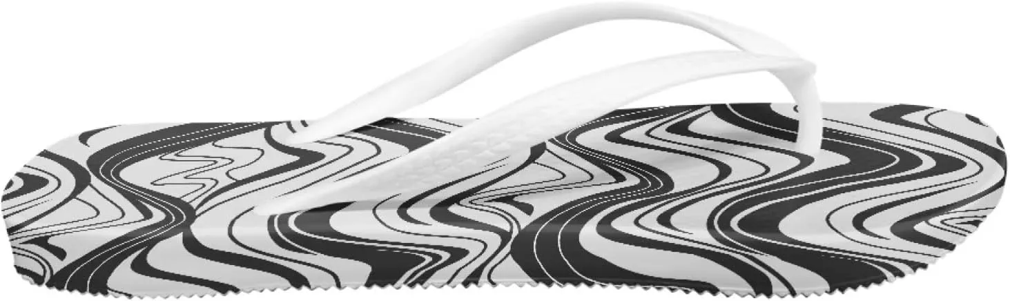 Howilath Gothic Skull Print Women Flip Flops Pool Beach Thong Sandals Soft Bathroom Shower Shoes with Arch Support