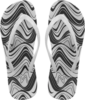 Howilath Gothic Skull Print Women Flip Flops Pool Beach Thong Sandals Soft Bathroom Shower Shoes with Arch Support