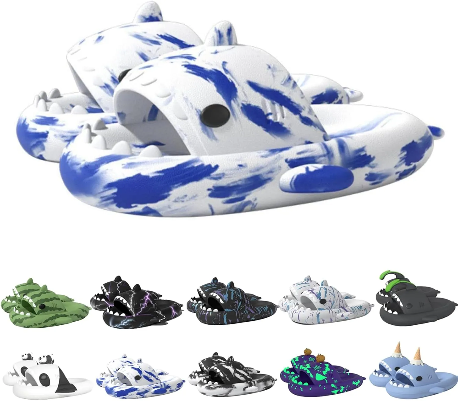 Hrtesus Sharklas, Aldult Sharklas Originales, Sharky Chanclas, Shark Slides for Women and Men