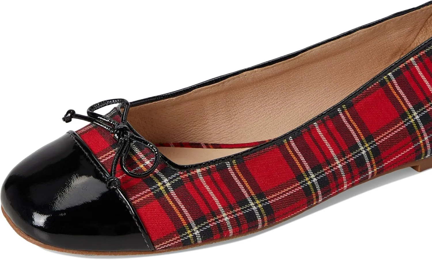 Jack Rogers Women's Kenlyn Cap Toe Ballet-Plaid/Patent Flat