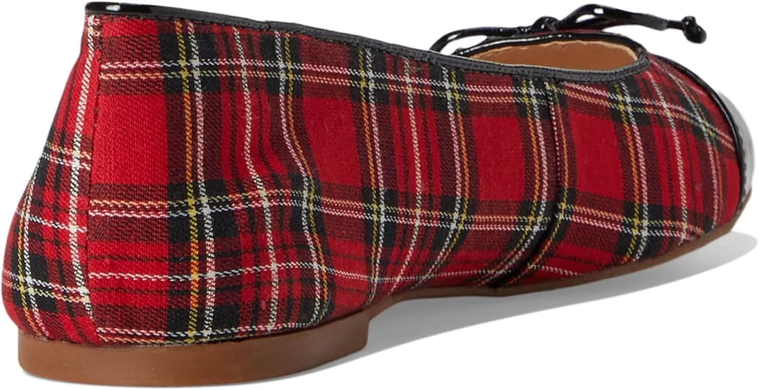 Jack Rogers Women's Kenlyn Cap Toe Ballet-Plaid/Patent Flat