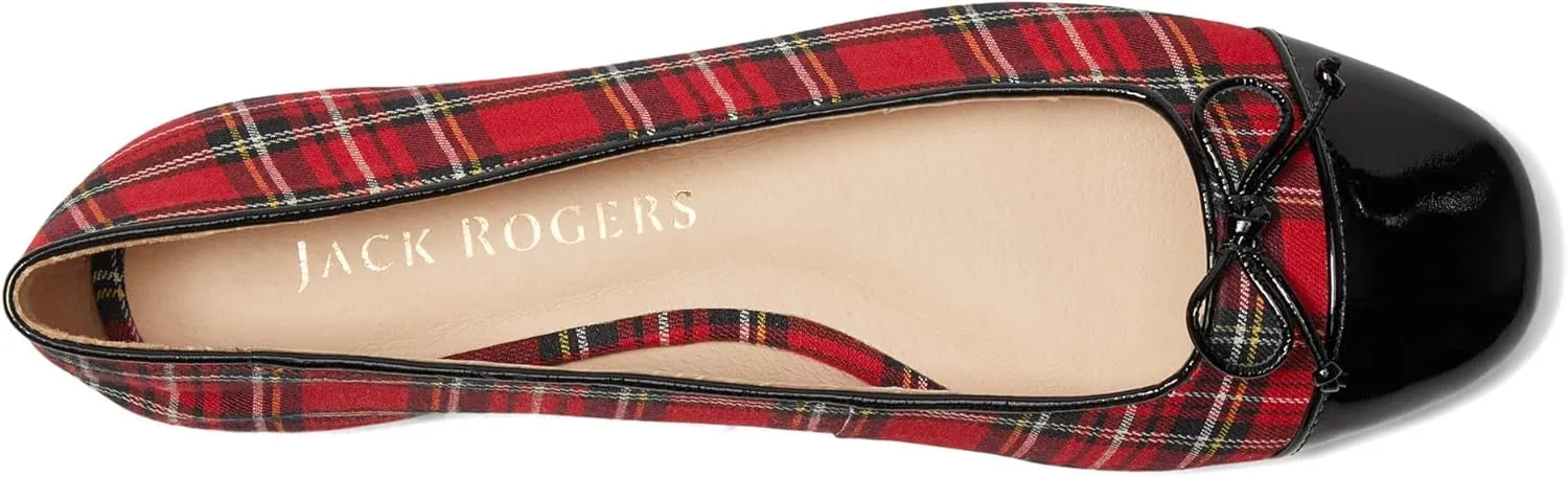 Jack Rogers Women's Kenlyn Cap Toe Ballet-Plaid/Patent Flat
