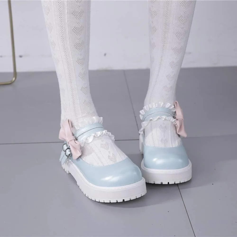 Japanese Sweet Lolita Flat Shoes Maid Cosplay Mary Jane Shoes