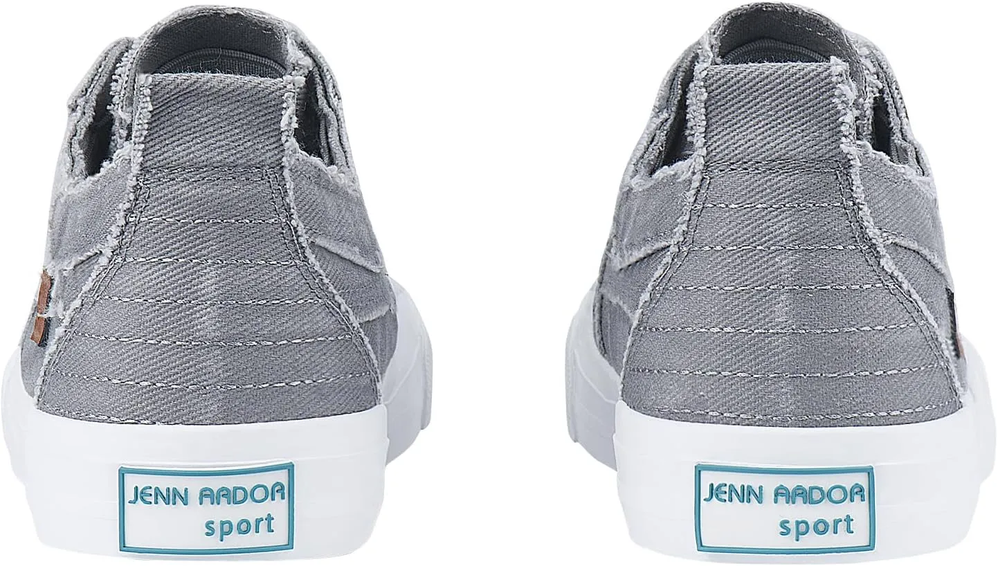 JENN ARDOR Womens Fashion Slip on Sneakers Walking Shoes for Women No Lace Flats Low Top Canvas Shoes Trendy Comfort Casual Tennis Shoes for Women