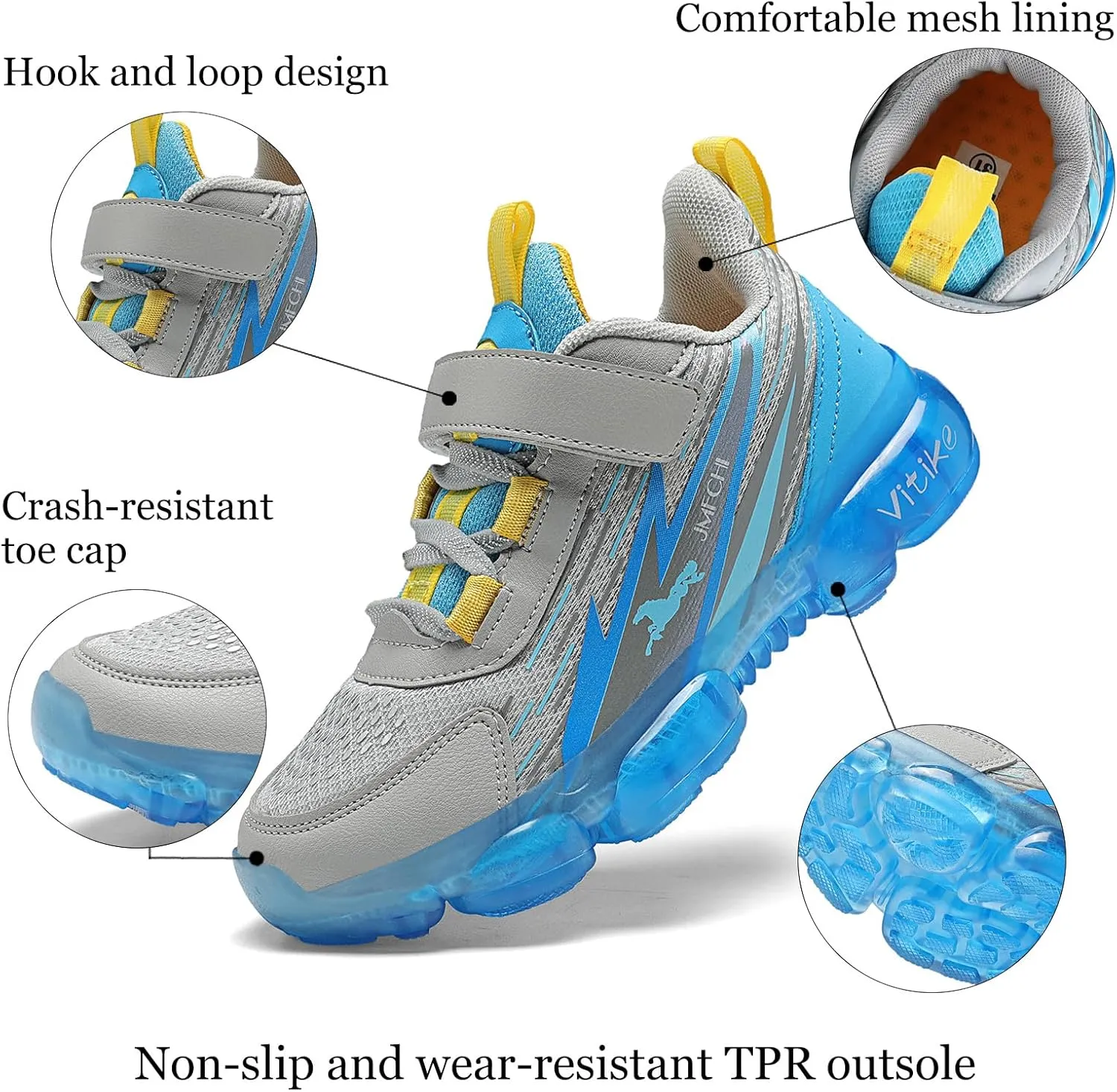 JMFCHI Boys Girls Kids' Sneakers Knitted Mesh Sports Shoes Breathable Lightweight Running Shoes for Kids Fashion Athletic Casual Shoes