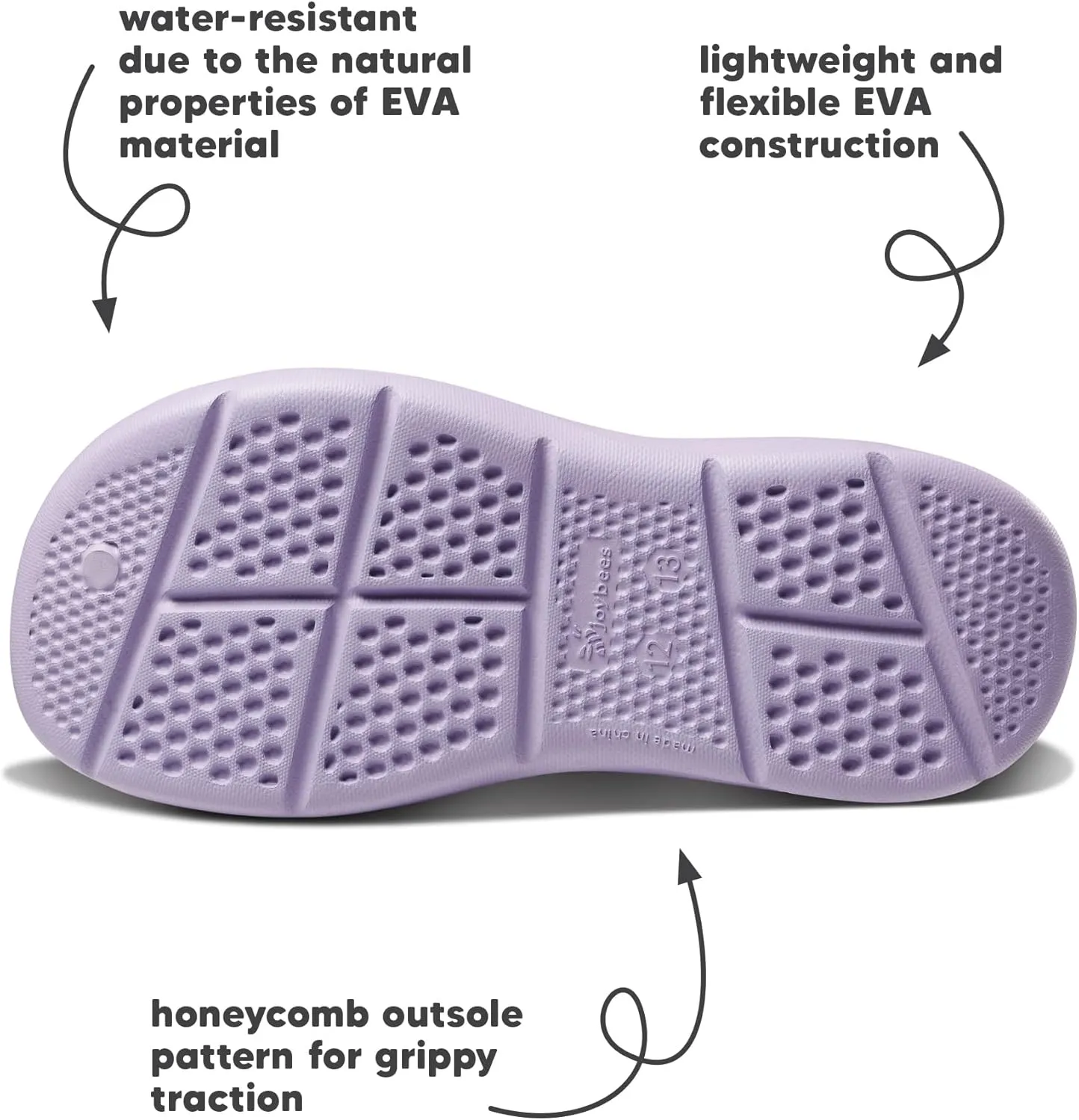 Joybees Kids Active Clog - Clogs for Kids, Rubber Shoe for Girls and Boys, Slip On Foam Sandals, Water Shoes with Strap for Toddlers and Children Size C4-J5