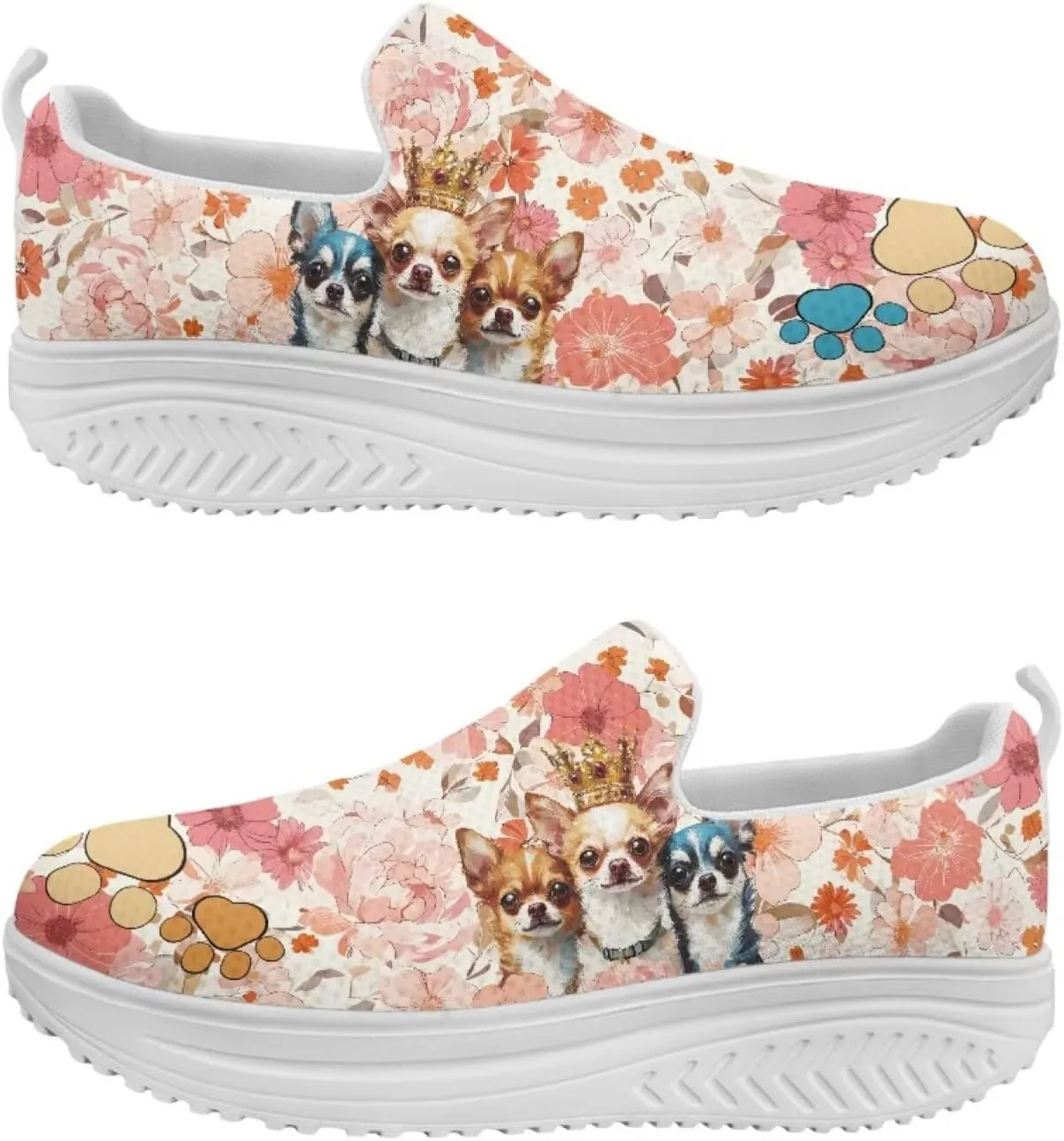 JoyLamoria Animal Design Womens Shoes Comfort Wedge Workout Platform Fashion Slip Resistant Orthotic Casual Tennis Work Daily Wear