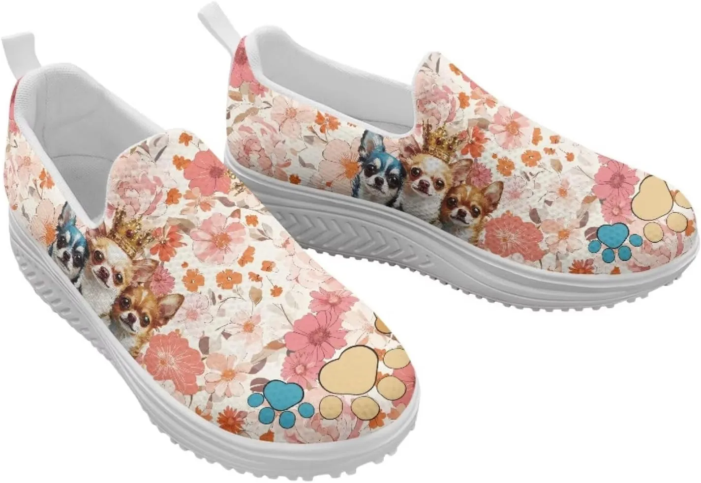 JoyLamoria Animal Design Womens Shoes Comfort Wedge Workout Platform Fashion Slip Resistant Orthotic Casual Tennis Work Daily Wear