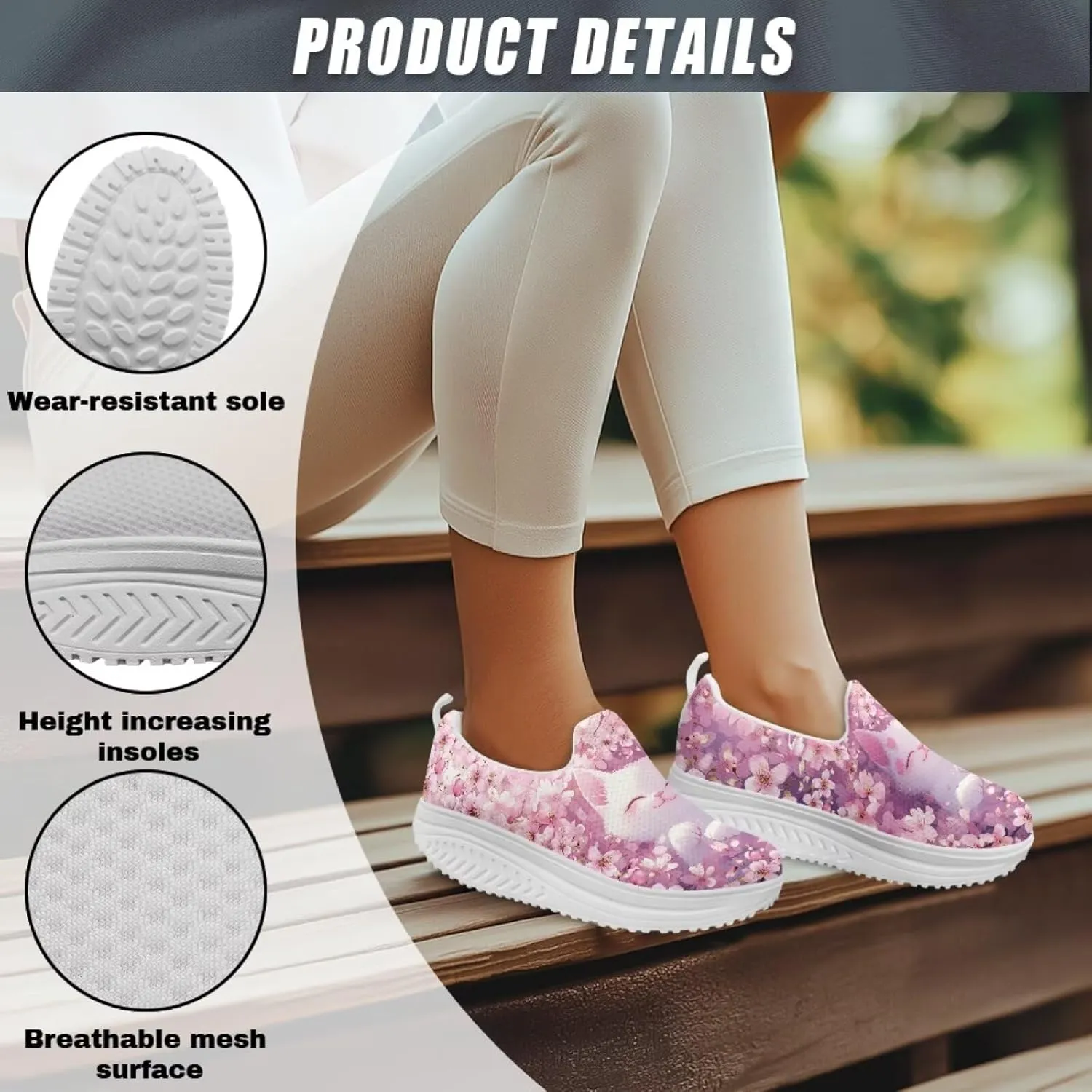 JoyLamoria Animal Design Womens Shoes Comfort Wedge Workout Platform Fashion Slip Resistant Orthotic Casual Tennis Work Daily Wear