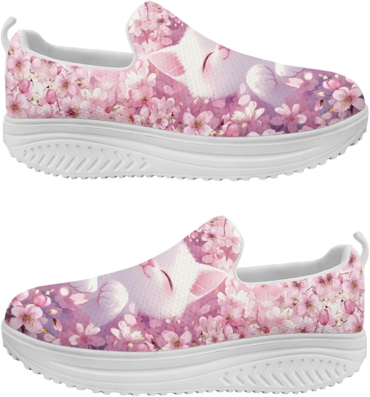 JoyLamoria Animal Design Womens Shoes Comfort Wedge Workout Platform Fashion Slip Resistant Orthotic Casual Tennis Work Daily Wear