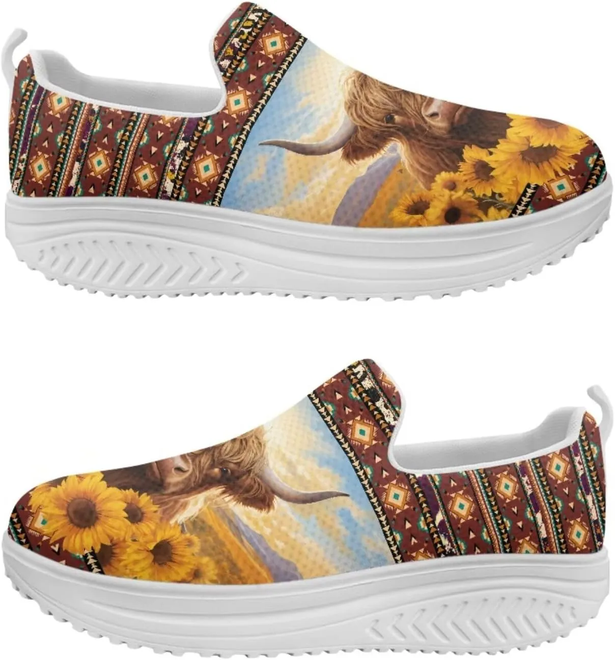 JoyLamoria Animal Print Womens Shoes Work Casual Fashion Tennis Soft Workout Cushion Comfort Knit Upper Running Orthopedic