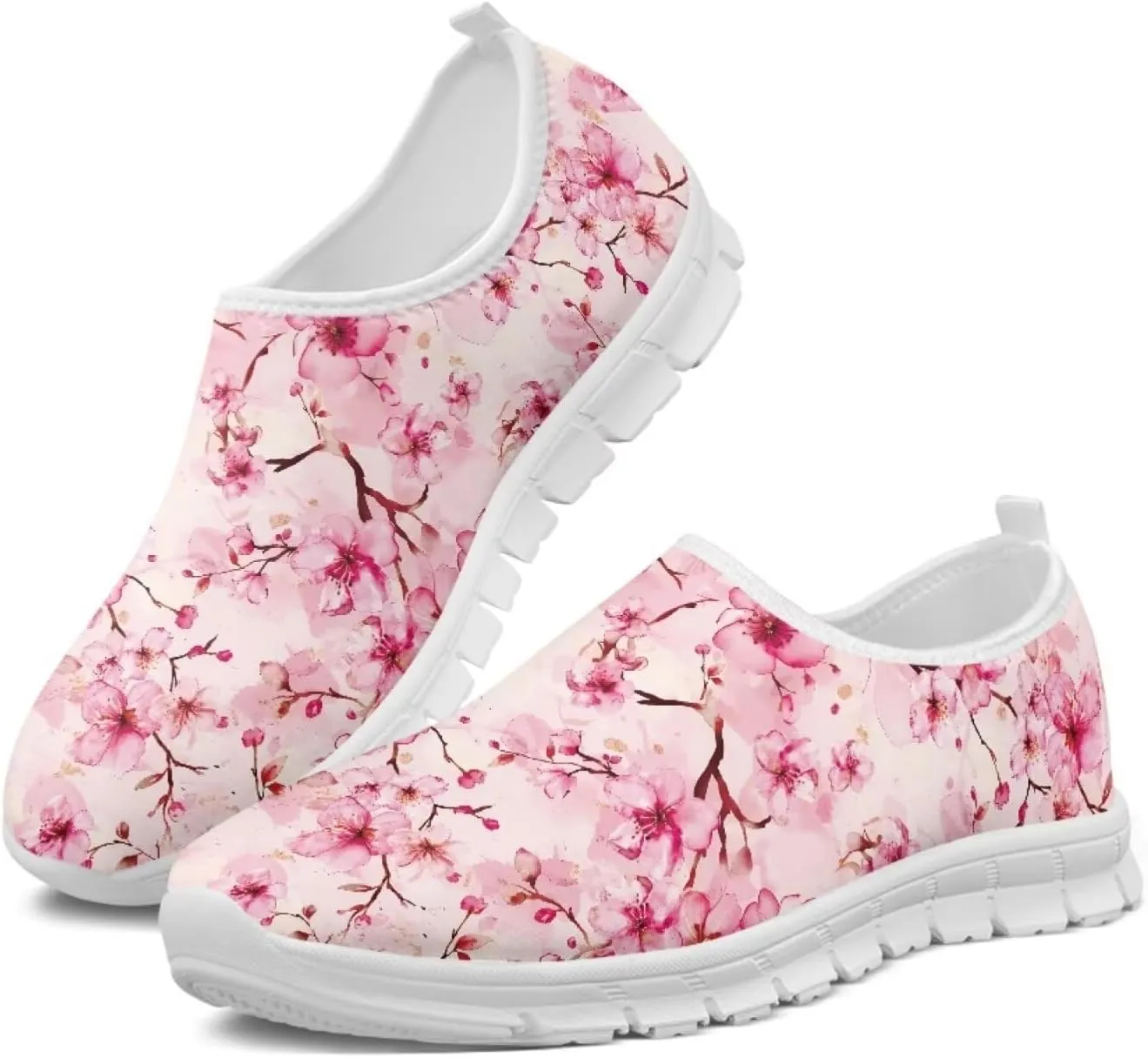 JoyLamoria Butterfly in Black and White Shoes for Wome Slip on Walking Shoe Art Travel Work Loafers Lightweight