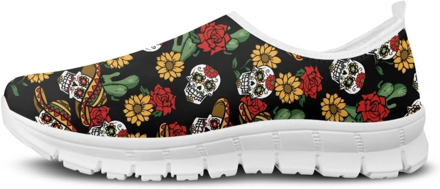 JoyLamoria Cow Platform Sneakers Causal Slip on Shoes Causal Boat Loafers for Women with Arch Support Art Travel Shoes