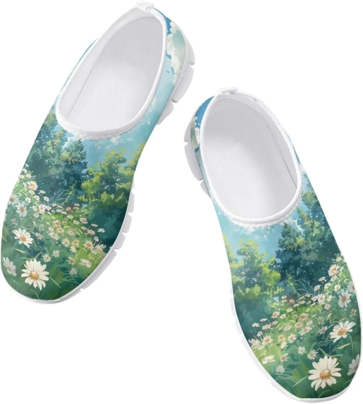 JoyLamoria Cow Platform Sneakers Causal Slip on Shoes Causal Boat Loafers for Women with Arch Support Art Travel Shoes