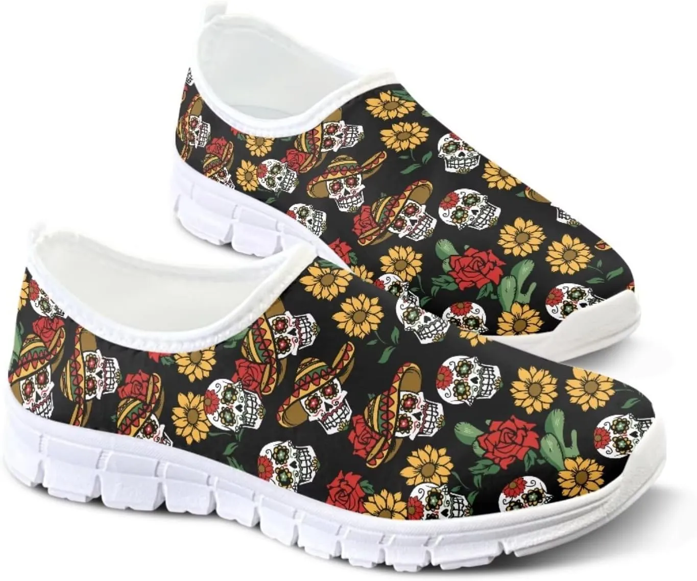 JoyLamoria Cow Platform Sneakers Causal Slip on Shoes Causal Boat Loafers for Women with Arch Support Art Travel Shoes