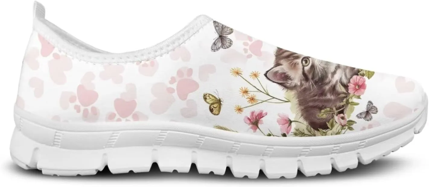 JoyLamoria Cow Platform Sneakers Causal Slip on Shoes Causal Boat Loafers for Women with Arch Support Art Travel Shoes