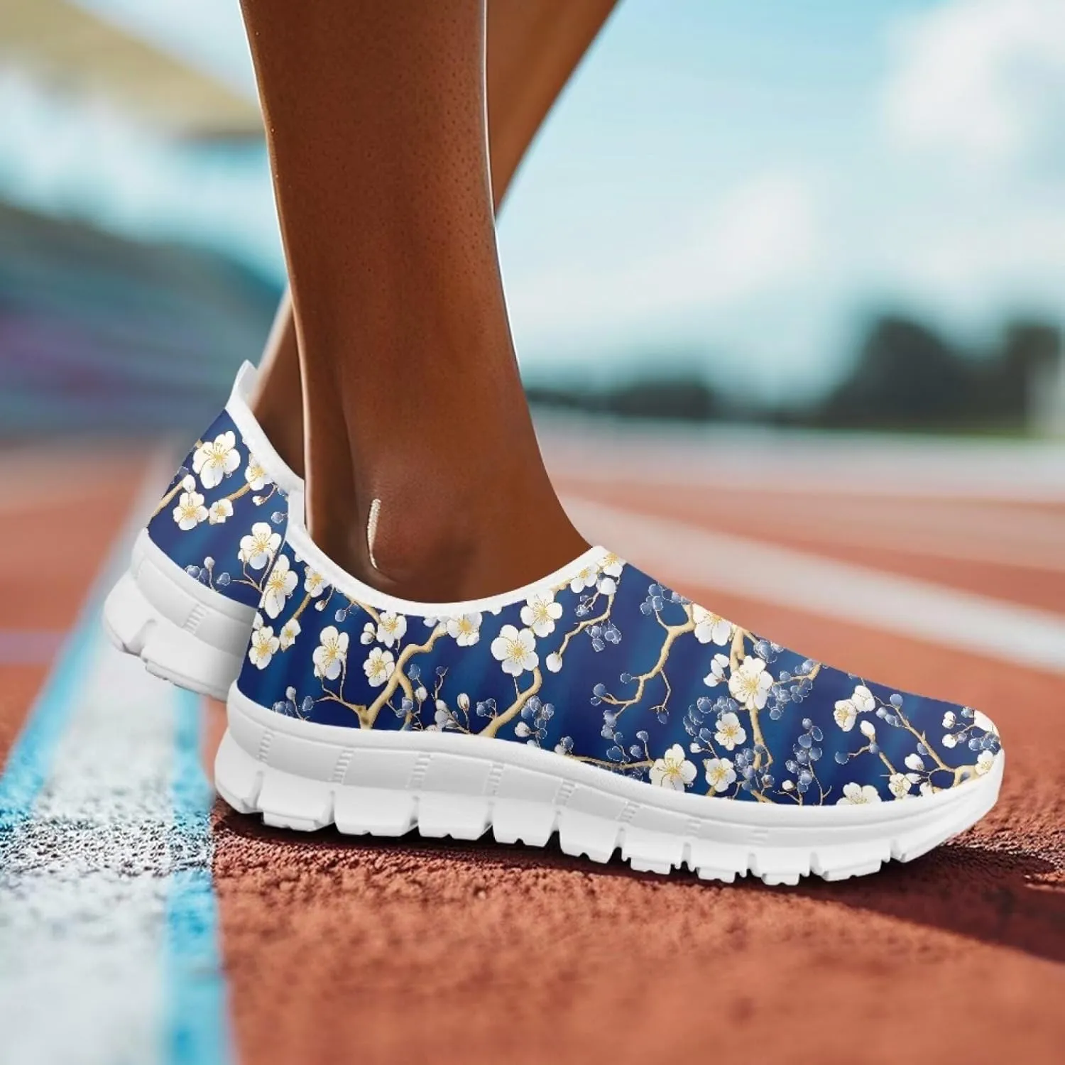 JoyLamoria Cow Platform Sneakers Causal Slip on Shoes Causal Boat Loafers for Women with Arch Support Art Travel Shoes