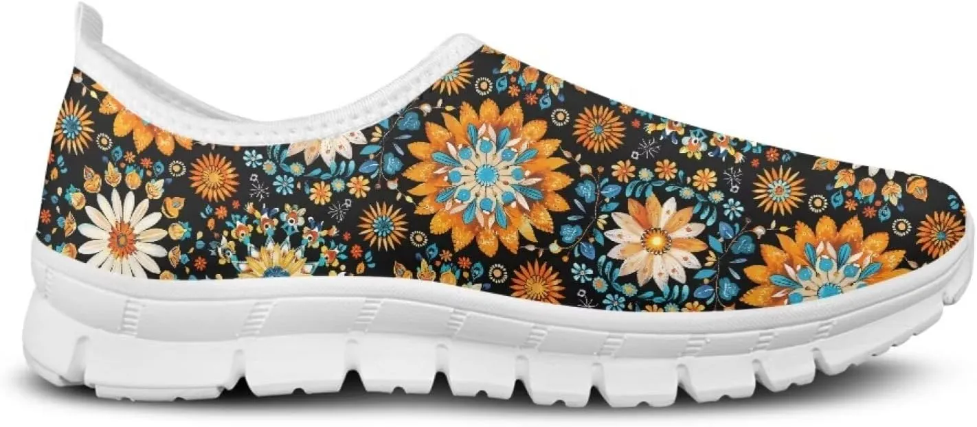 JoyLamoria Cow Platform Sneakers Causal Slip on Shoes Causal Boat Loafers for Women with Arch Support Art Travel Shoes