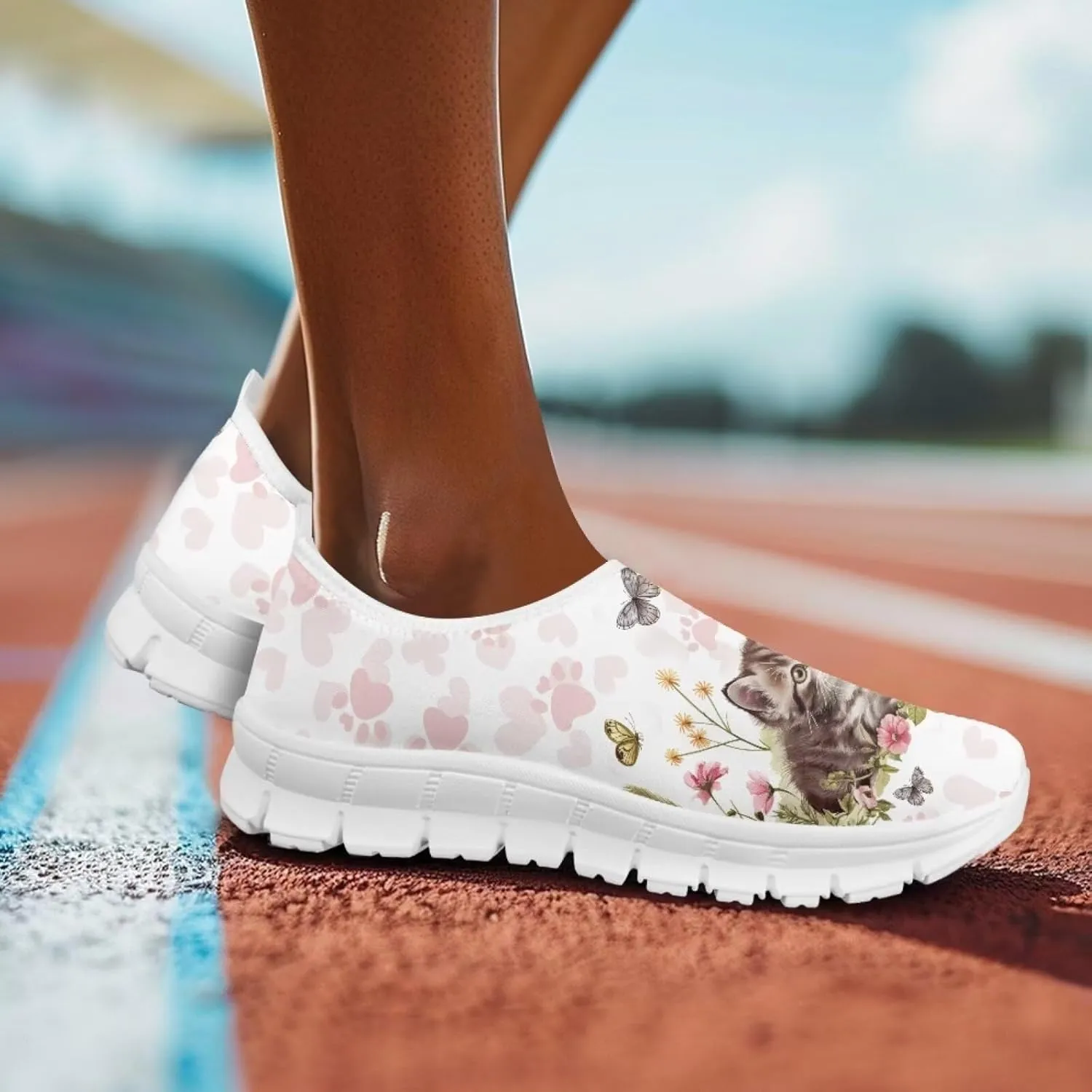 JoyLamoria Cow Platform Sneakers Causal Slip on Shoes Causal Boat Loafers for Women with Arch Support Art Travel Shoes