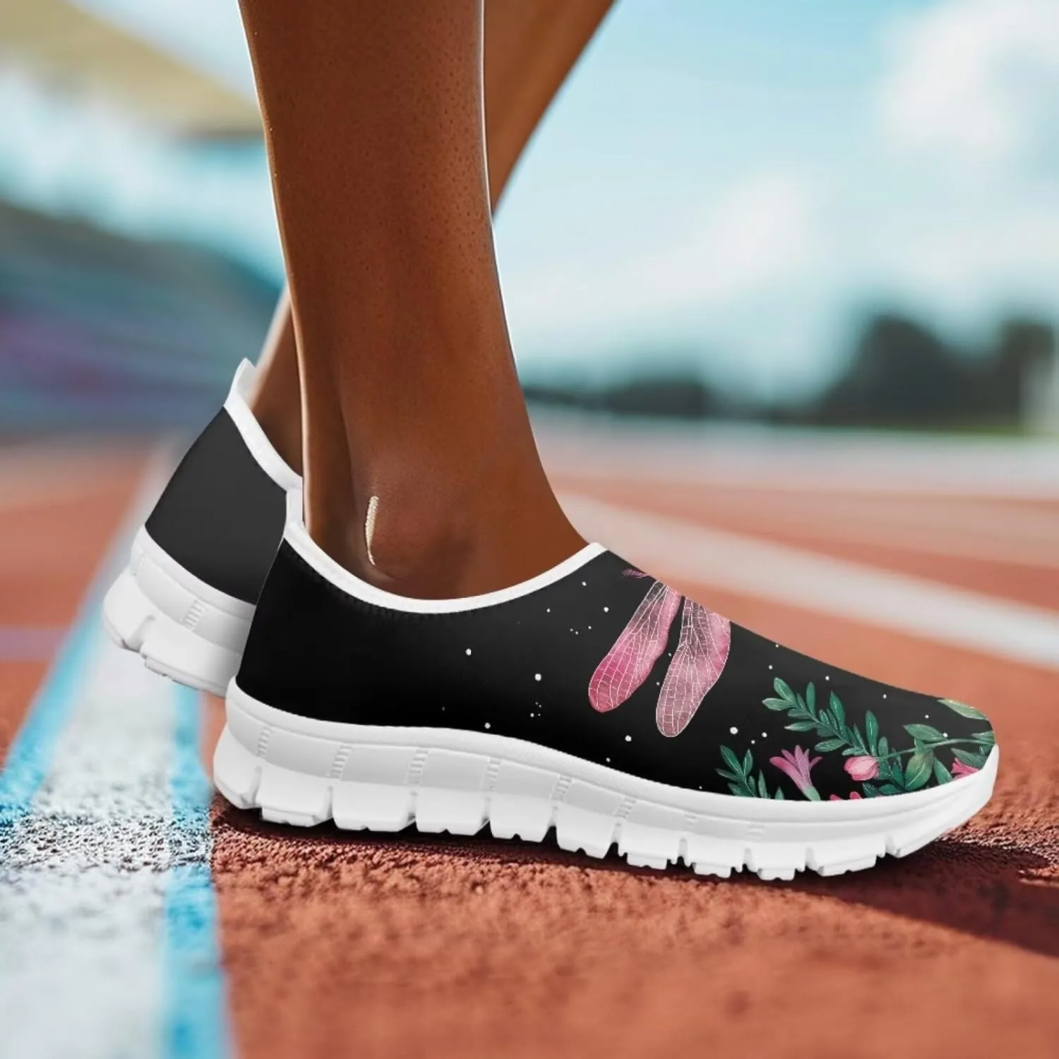 JoyLamoria Cow Platform Sneakers Causal Slip on Shoes Causal Boat Loafers for Women with Arch Support Art Travel Shoes