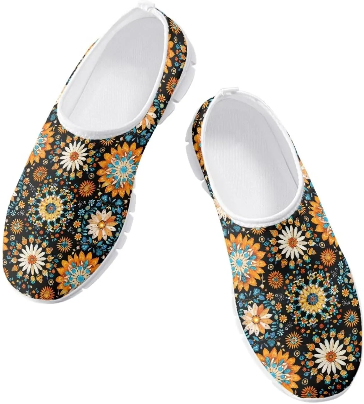 JoyLamoria Cow Platform Sneakers Causal Slip on Shoes Causal Boat Loafers for Women with Arch Support Art Travel Shoes