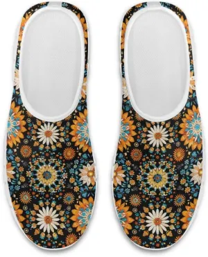JoyLamoria Cow Platform Sneakers Causal Slip on Shoes Causal Boat Loafers for Women with Arch Support Art Travel Shoes