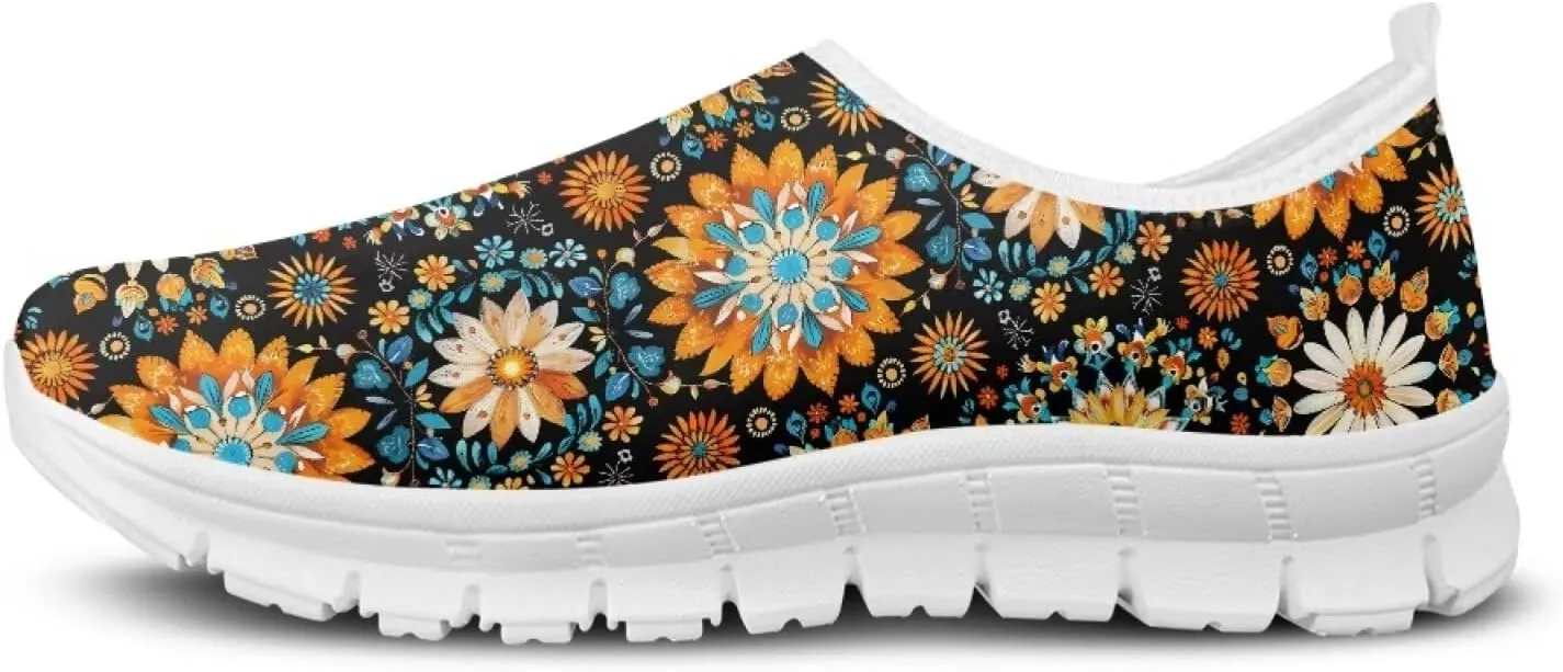 JoyLamoria Cow Platform Sneakers Causal Slip on Shoes Causal Boat Loafers for Women with Arch Support Art Travel Shoes