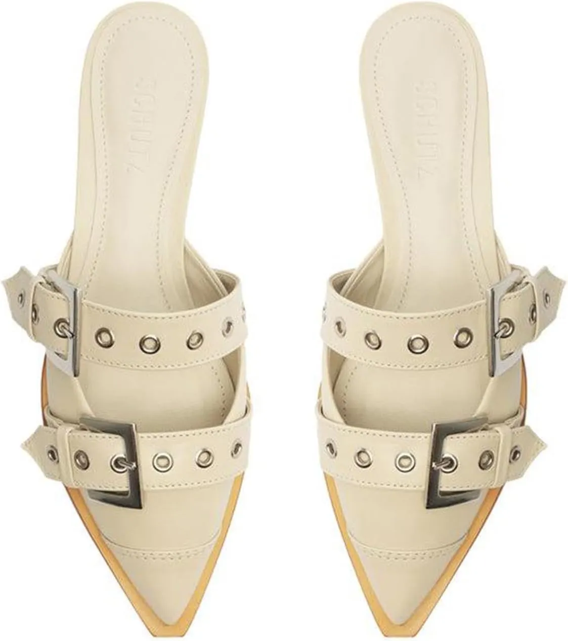 KaroNairy Women's Wide Buckle Ballet Flats, Pointy Toe & Square Toe Mary Jane Flats Slingback Comfortable Ballerina Flats