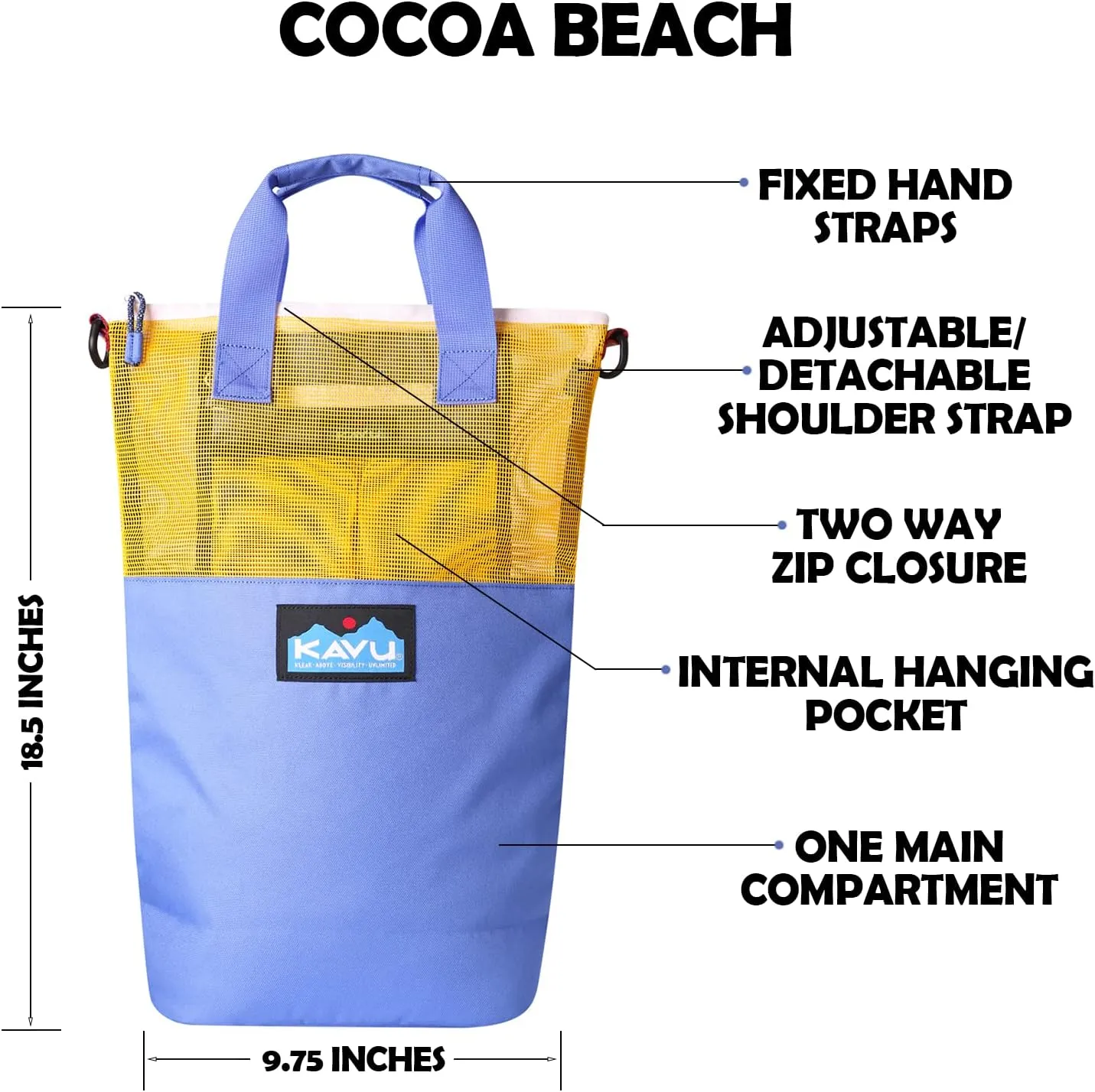 KAVU Cocoa Beach Bag Large Tote Pack