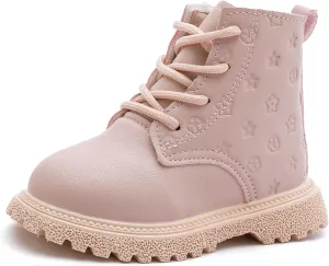 Kids Ankle Boots with Side Zipper Lace Up for Toddler Littel Kid Boys and Girls for Outdoor Play and Everyday Wear