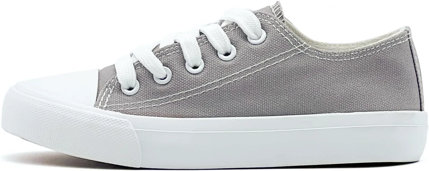 Kids Canvas Shoes for Boys Girls Toddler Classic Low Top Sneakers Lace up Tennis Shoes Walking Shoes Big Kid Running Sneakers