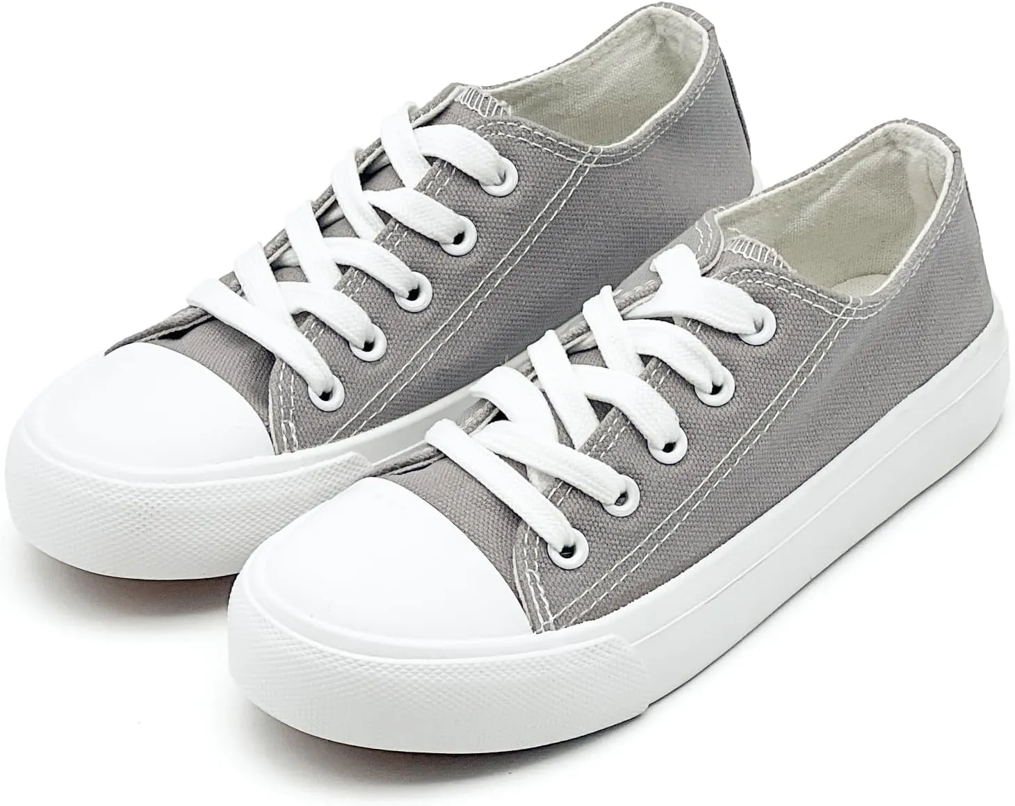Kids Canvas Shoes for Boys Girls Toddler Classic Low Top Sneakers Lace up Tennis Shoes Walking Shoes Big Kid Running Sneakers