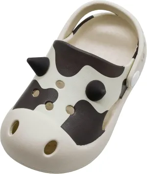 Kid's Cow Clogs Sandals Summer Non-Slip Soft Girl's Boy's Slippers Toddler Shoes Children Cute Slides