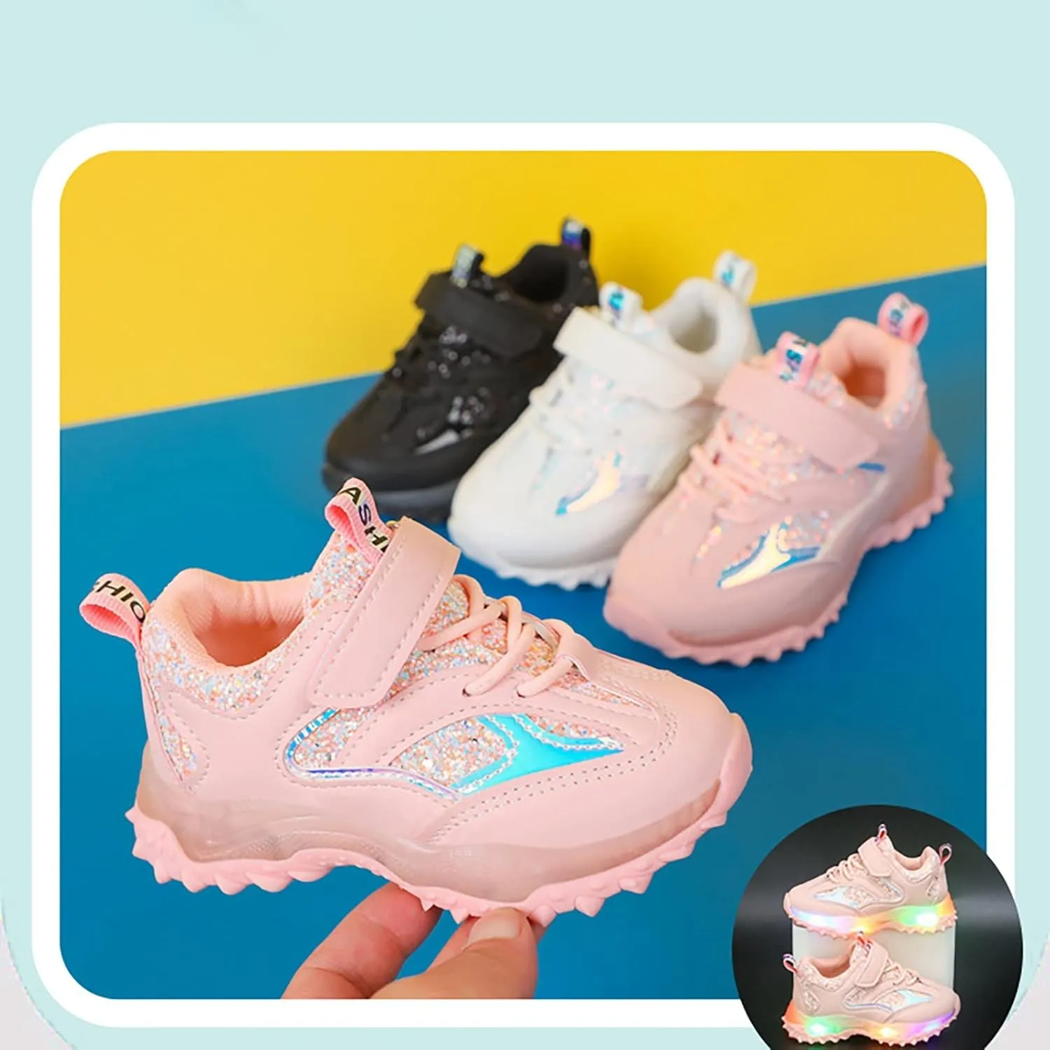 Kids Light Up Shoes for Girls Boys Flash Non Slip Soft Sole Sneakers for Birthday Thanksgiving Girls Shoe Size 12