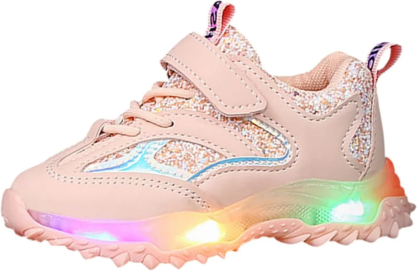 Kids Light Up Shoes for Girls Boys Flash Non Slip Soft Sole Sneakers for Birthday Thanksgiving Girls Shoe Size 12