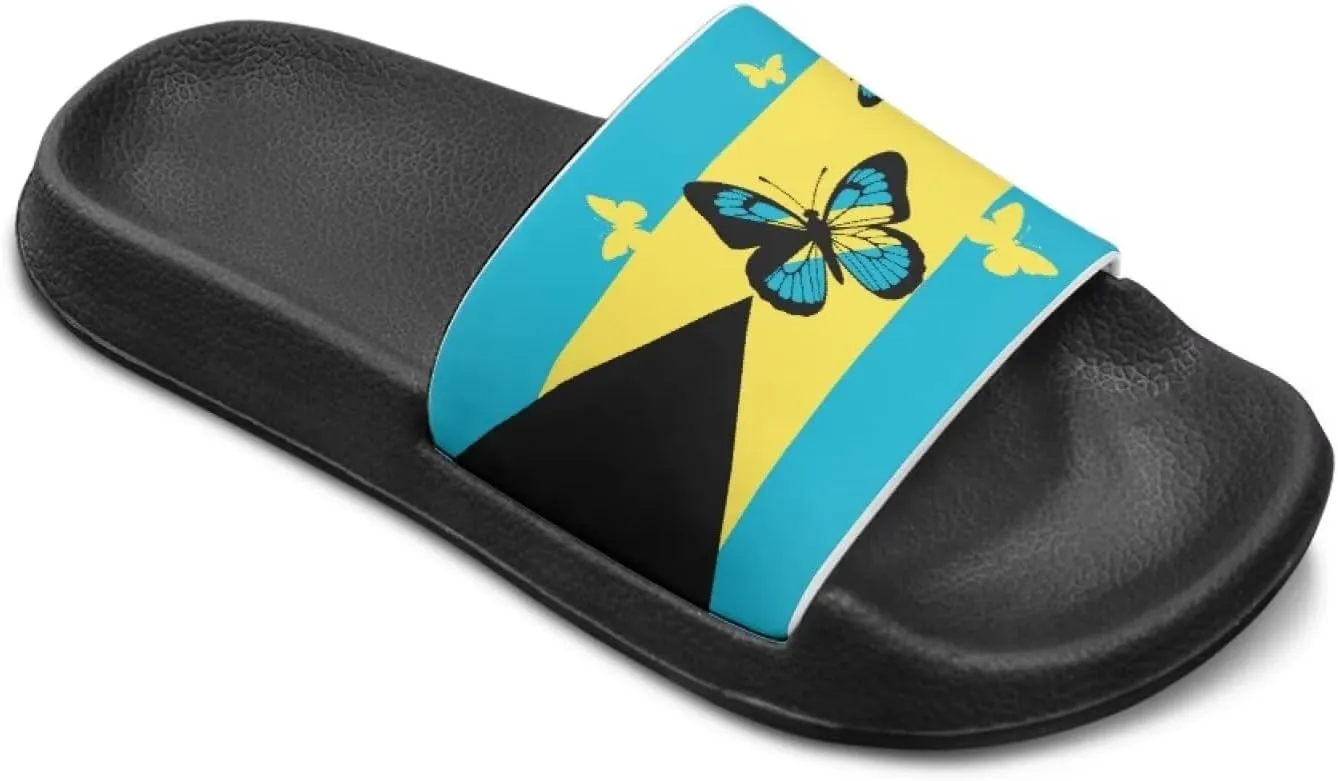 Kids Open Toe Slide Sandals for Boys Girls Comfortable Indoor & Outdoor Shower Slippers Patriotic Shoes for Kids