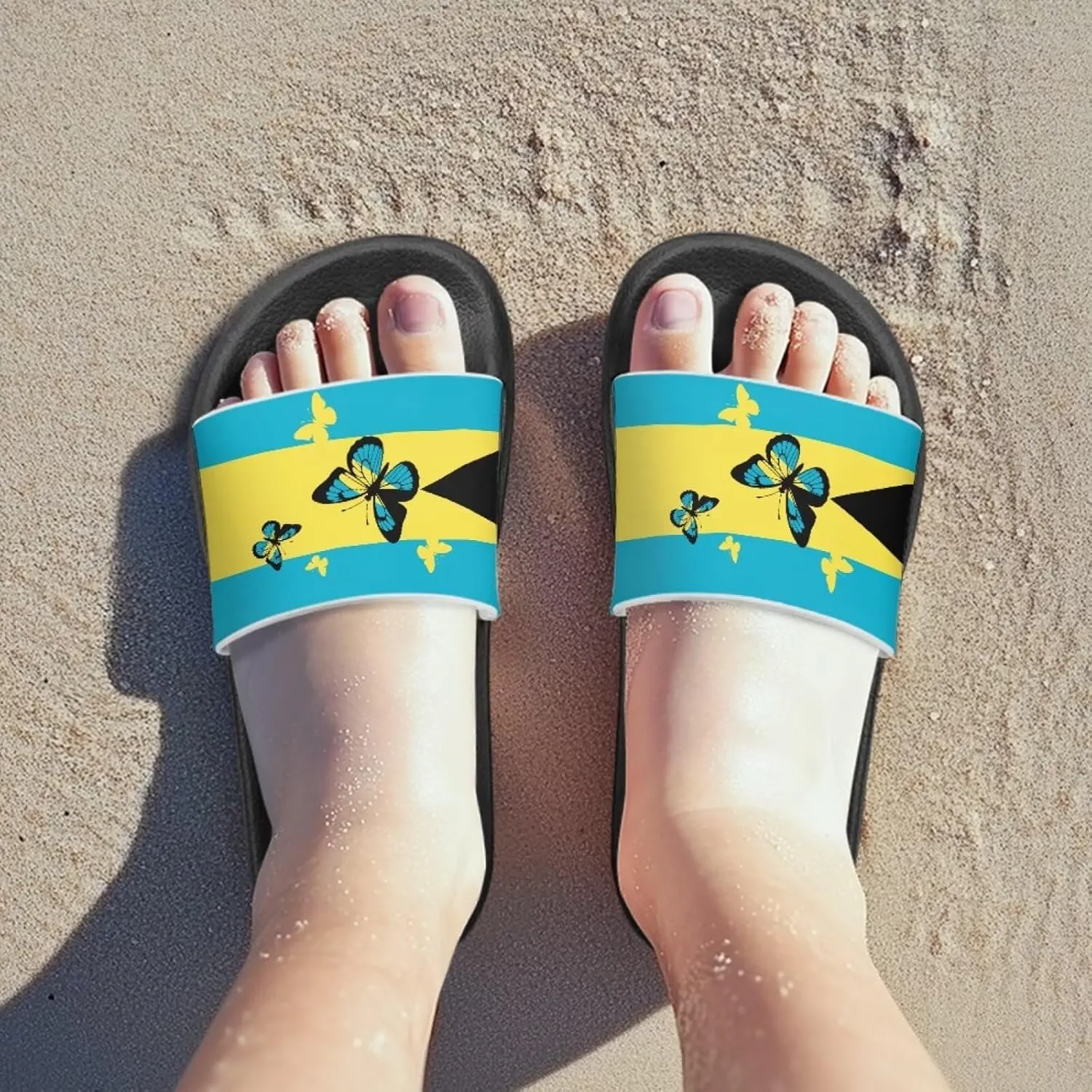Kids Open Toe Slide Sandals for Boys Girls Comfortable Indoor & Outdoor Shower Slippers Patriotic Shoes for Kids