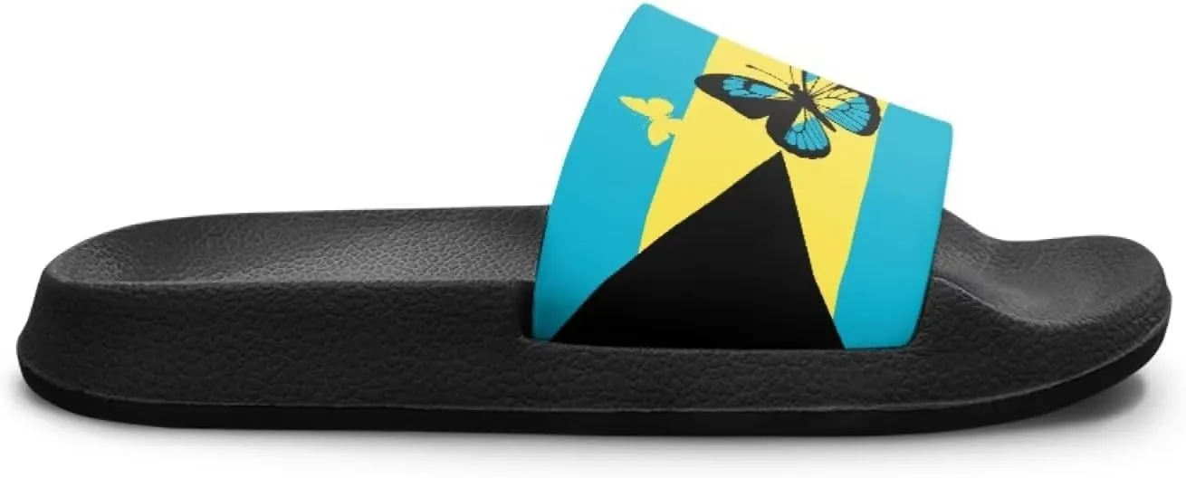 Kids Open Toe Slide Sandals for Boys Girls Comfortable Indoor & Outdoor Shower Slippers Patriotic Shoes for Kids