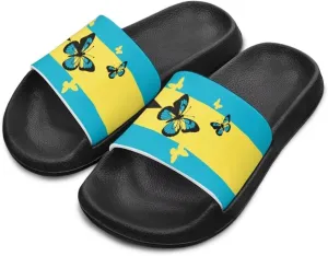 Kids Open Toe Slide Sandals for Boys Girls Comfortable Indoor & Outdoor Shower Slippers Patriotic Shoes for Kids